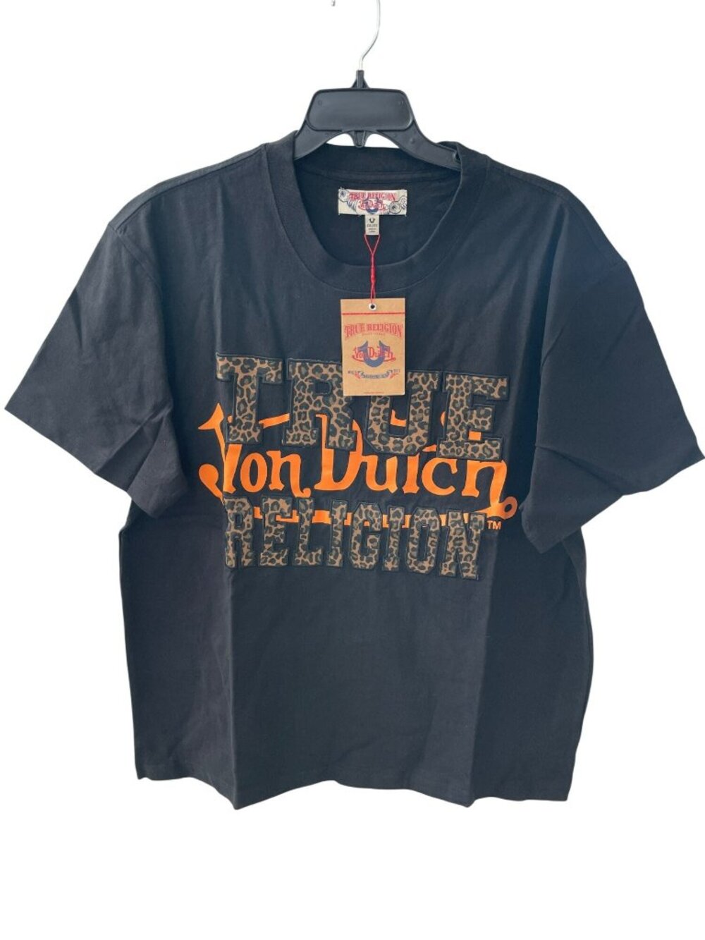 True Religion X Von Dutch Black Leopard Logo Tee Cotton Men's Sz 3XL MSRP$50 NWT